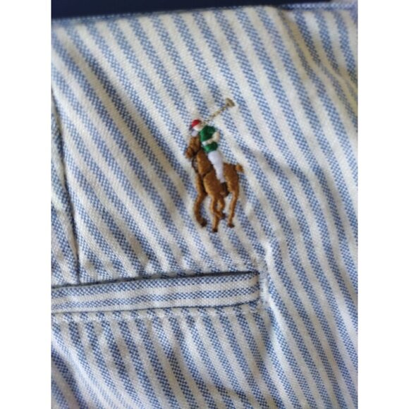 POLO RALPH LAUREN, Cotton shorts, with white and blue stripes, for men, size 36. - Picture 8 of 12